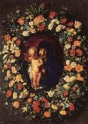 Jacob Jordaens Madonna and  Child Wreathed wih Flowers Sweden oil painting artist